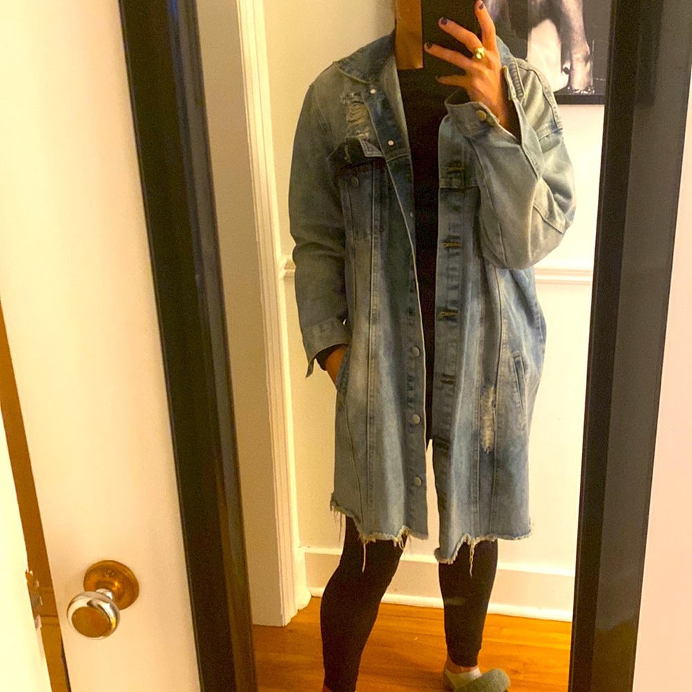 Long jean jacket
